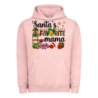 Pigment Salmon santa's favorite mama Urban Hoodie - AdoDesignShop