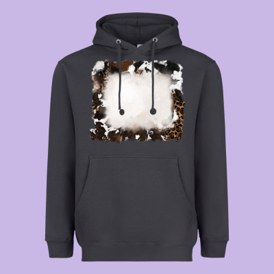 Heavyweight Hoodie cowhide and leopard background