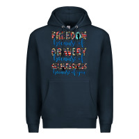 Navy freedom because of bravery because of selflessness because of you Premium Hoodie - JahusDesignShop