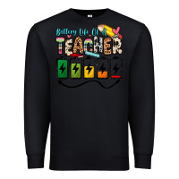 Black battery life of a teacher Premium Sweatshirt - Zillion Design Studio