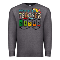 Charcoal Heather battery life of a teacher Premium Sweatshirt - Zillion Design Studio