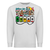 Dove Grey battery life of a teacher Premium Sweatshirt - Zillion Design Studio