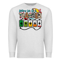 Oatmeal Heather battery life of a teacher Premium Sweatshirt - Zillion Design Studio