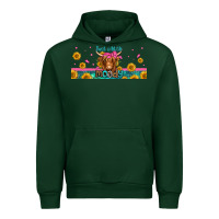 Forest Green just a little moody long haired cow Urban Hoodie - Jasminsmagicworld