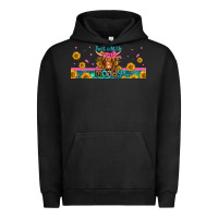 Pigment Black just a little moody long haired cow Urban Hoodie - Jasminsmagicworld
