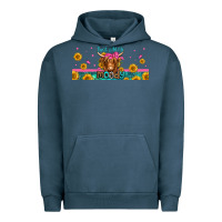 Pigment Midnight Navy just a little moody long haired cow Urban Hoodie - Jasminsmagicworld