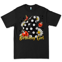 Black ladybug birthday girl age 4 Premium Tee - LillyAllenDesigns