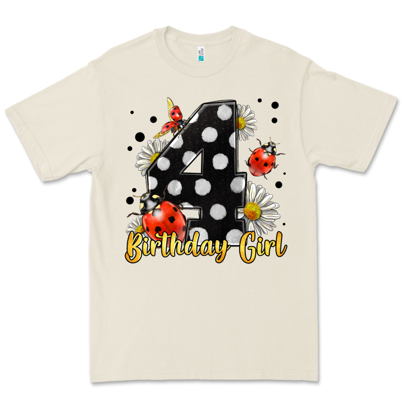 Ladybug Birthday Girl Age 4 Premium Tee by LillyAllenDesigns | Teevron