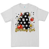 Dove Grey ladybug birthday girl age 4 Premium Tee - LillyAllenDesigns