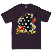 Plum ladybug birthday girl age 4 Premium Tee - LillyAllenDesigns