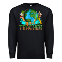 Black sped teacher with earth globe Premium Sweatshirt - texasbilliewilder
