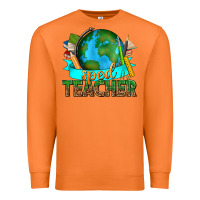 Carrot sped teacher with earth globe Premium Sweatshirt - texasbilliewilder