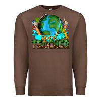 Chestnut sped teacher with earth globe Premium Sweatshirt - texasbilliewilder