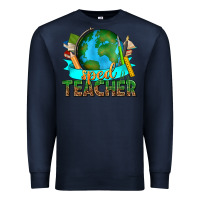 Navy sped teacher with earth globe Premium Sweatshirt - texasbilliewilder