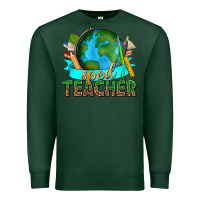 Sports Green sped teacher with earth globe Premium Sweatshirt - texasbilliewilder