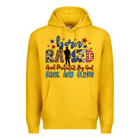 Lemon born raised and protected by god guns and glory Premium Hoodie - JahusDesignShop