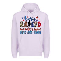 Lilac born raised and protected by god guns and glory Premium Hoodie - JahusDesignShop