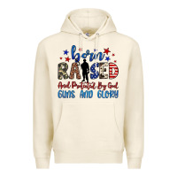 Tofu born raised and protected by god guns and glory Premium Hoodie - JahusDesignShop