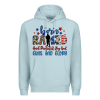 Blue Mist born raised and protected by god guns and glory Premium Hoodie - JahusDesignShop