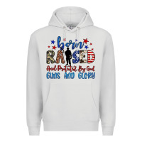 Dove Grey born raised and protected by god guns and glory Premium Hoodie - JahusDesignShop