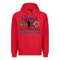 Red born raised and protected by god guns and glory Premium Hoodie - JahusDesignShop