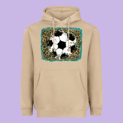 Heavyweight Hoodie glitter soccer leopard