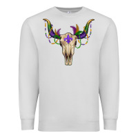 Dove Grey mardi gras bullskull Premium Sweatshirt - RanaPortraitStore