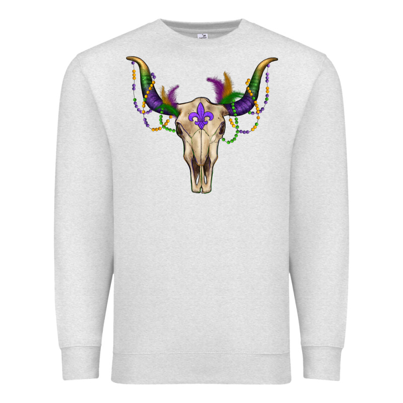 Mardi Gras Bullskull Premium Sweatshirt by RanaPortraitStore | Teevron