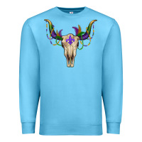 Ocean Blue mardi gras bullskull Premium Sweatshirt - RanaPortraitStore