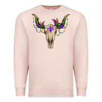 Pale Pink mardi gras bullskull Premium Sweatshirt - RanaPortraitStore