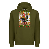 Army Green Christmas rooster Premium Hoodie - Artiststas
