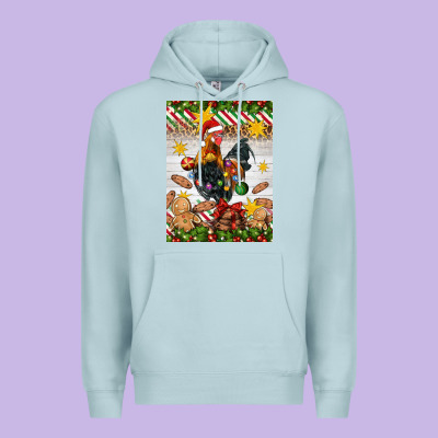 Christmas Rooster Premium Hoodie Designed By Artiststas
