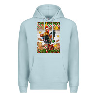 Blue Mist Christmas rooster Premium Hoodie - Artiststas