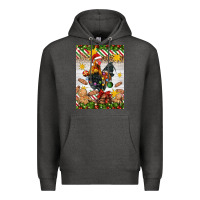 Charcoal Heather Christmas rooster Premium Hoodie - Artiststas