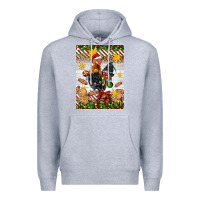Heather Grey Christmas rooster Premium Hoodie - Artiststas