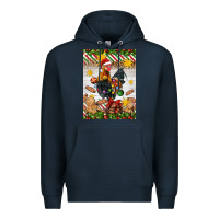 Navy Christmas rooster Premium Hoodie - Artiststas