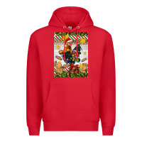 Red Christmas rooster Premium Hoodie - Artiststas