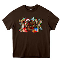 Chocolate Brown festive joy Heavy Core Tee - CowhideDigitalArt