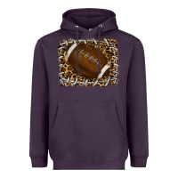 Plum leopard american football backround Heavyweight Hoodie - RanaPortraitStore