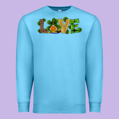 St Patricks Day Gnomes Shamrock Horseshoes Love Premium Sweatshirt Designed By Ranaportraitstore