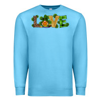 Ocean Blue st patricks day gnomes shamrock horseshoes love Premium Sweatshirt - RanaPortraitStore