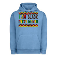 Pigment Pebble Blue i am black every month Urban Hoodie - Artiststas