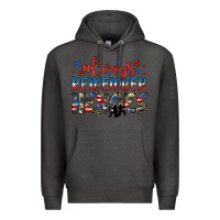 Charcoal Heather always remember heroes Premium Hoodie - JahusDesignShop