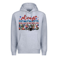 Heather Grey always remember heroes Premium Hoodie - JahusDesignShop