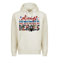 Oatmeal Heather always remember heroes Premium Hoodie - JahusDesignShop