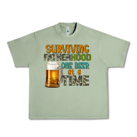 Oil Green surviving fatherhood one beer at a  time Urban Heavy Tee - Artiststas