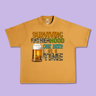 Surviving Fatherhood One Beer At A  Time Urban Heavy Tee Designed By Artiststas