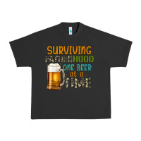 Pigment Black surviving fatherhood one beer at a  time Urban Heavy Tee - Artiststas
