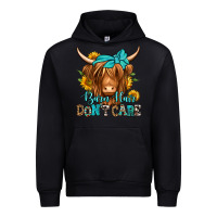Black barn hair don't care long haired cow Urban Hoodie - Jasminsmagicworld