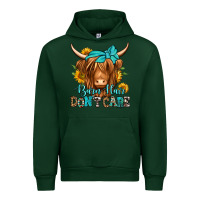 Forest Green barn hair don't care long haired cow Urban Hoodie - Jasminsmagicworld